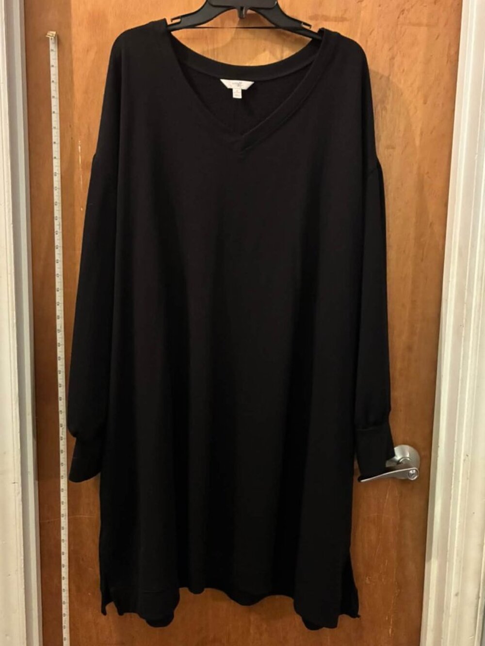 🐻Size 3X(24/26W) - Terra & Sky - Black Heavy Knit Long Sleeve Tunic or Dress